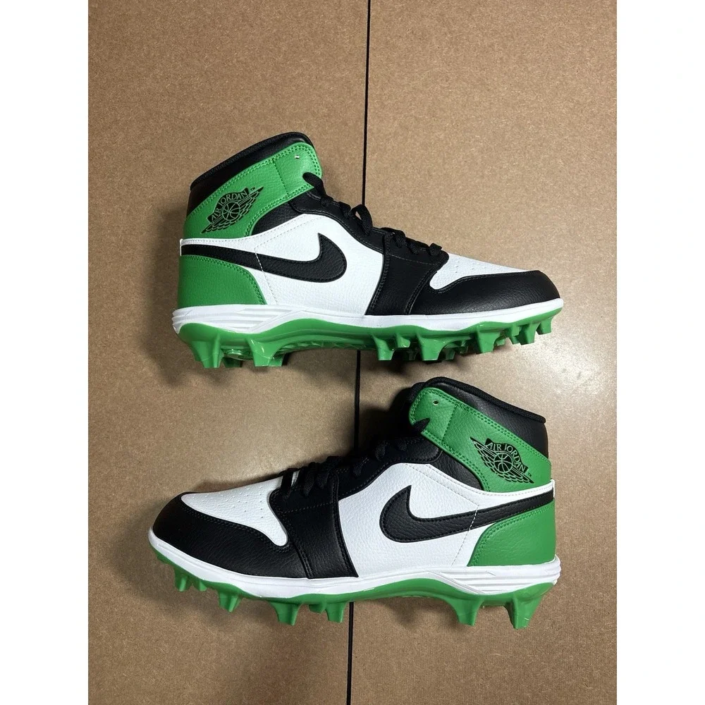 Size 13 - Jordan 1 Mid TD Football Cleats Lucky Green FJ6805-003